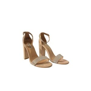 Steve Madden Kalina Women's Suede Leather Block Heel/Sandals w/Rhinestone Size 8